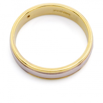 18ct gold 2 tone Diamond Wedding Ring size N